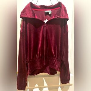 Anthropologie Saturday Sunday velour zip hoodie